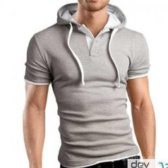 T-Shirt à capuche, manche courte Gris clair