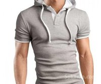 T-Shirt à capuche, manche courte Gris clair