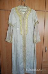Caftan en blanc cassé de sam pure