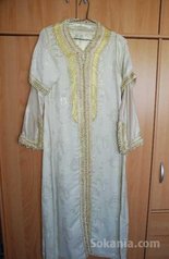 Caftan en blanc cassé de sam pure