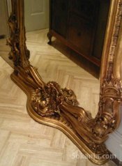 Tres beau miroir en bois massif sculpte style fran