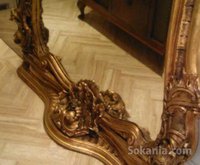 Tres beau miroir en bois massif sculpte style fran