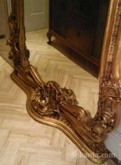 Miroir en bois massif sculpte style fran