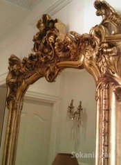 Miroir en bois massif sculpte style fran