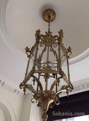 Lanterne en verre et bronze doré