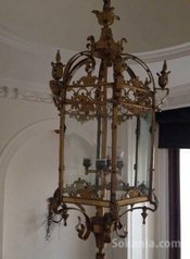 Lanterne en verre et bronze doré