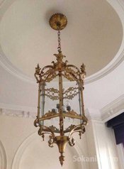 Lanterne en verre et bronze doré