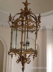 Lanterne en verre et bronze doré