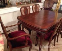 Grande table salle à manger en bois d’acajou et