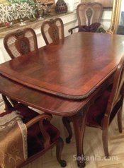 Grande table salle à manger en bois d’acajou et