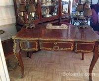 BUREAU PLAT DOUBLE FACE STYLE LXV EN MARQUETERIE D