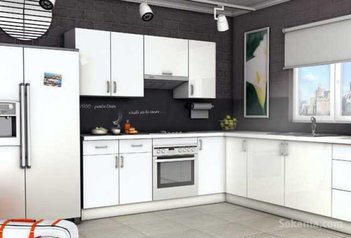 Cuisine moderne en bois massif, en latté, en MDF l