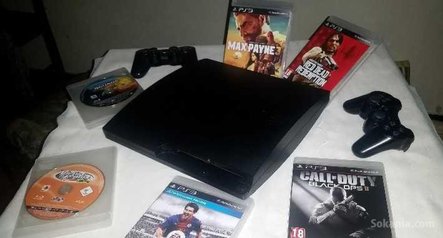 Ps3 slim 300 gb 2manettes 5 jeux