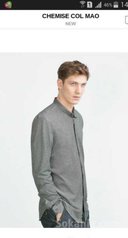 Chemises zara man col mao original importe