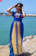 Caftan velour bleu