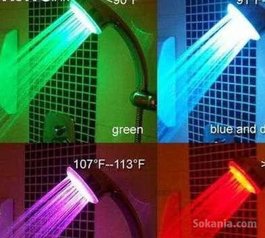 Pommeau de douche lumineux à LED 3 couleurs