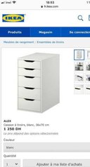 Ikea Tiroir bois blanc