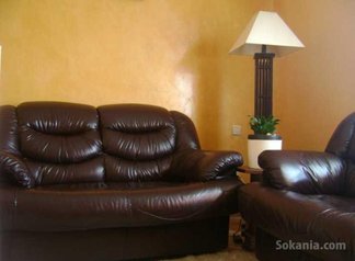 Fauteuil en cuir marron chocolat