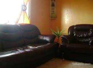 Fauteuil en cuir marron chocolat