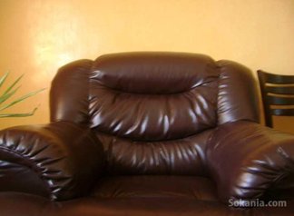 Fauteuil en cuir marron chocolat