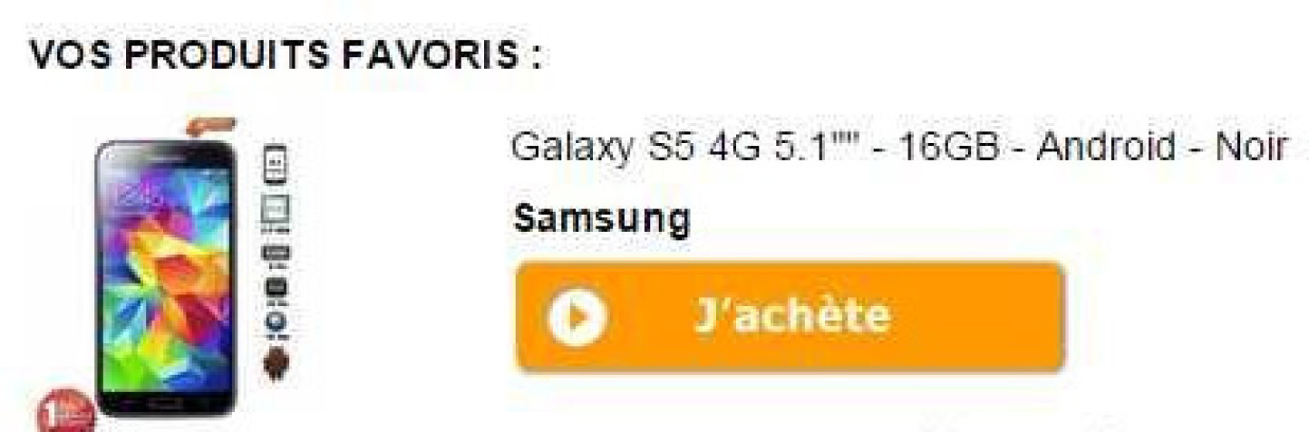 Galaxy s5 a vente