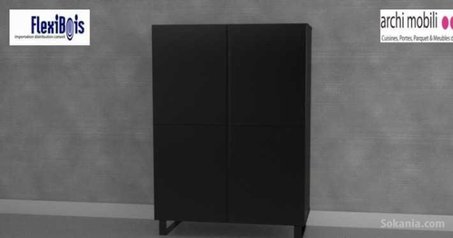 Meuble de Rangement Blanc/Noir