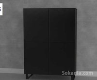 Meuble de Rangement Blanc/Noir