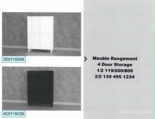 Meuble de Rangement Blanc/Noir