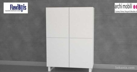 Meuble de Rangement Blanc/Noir