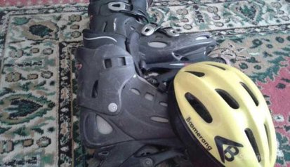 Patins et casque